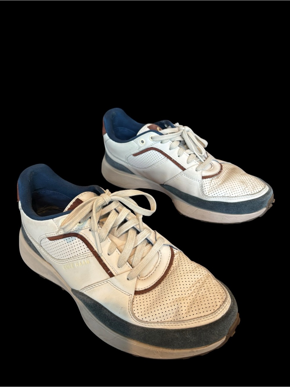 Cole Haan US Men's 9 Grand Crosscourt Downtown Sneakers Ivory / LT Sesame